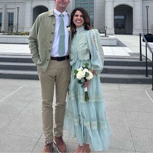 Cider Sage Lace Maxi Dress